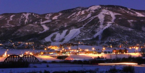 Steamboat Springs, Colorado at night